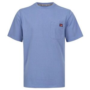 NEW Wrangler Workwear Short Sleeve Light Blue Pocket T-Shirt Men’s Size Med NWOT